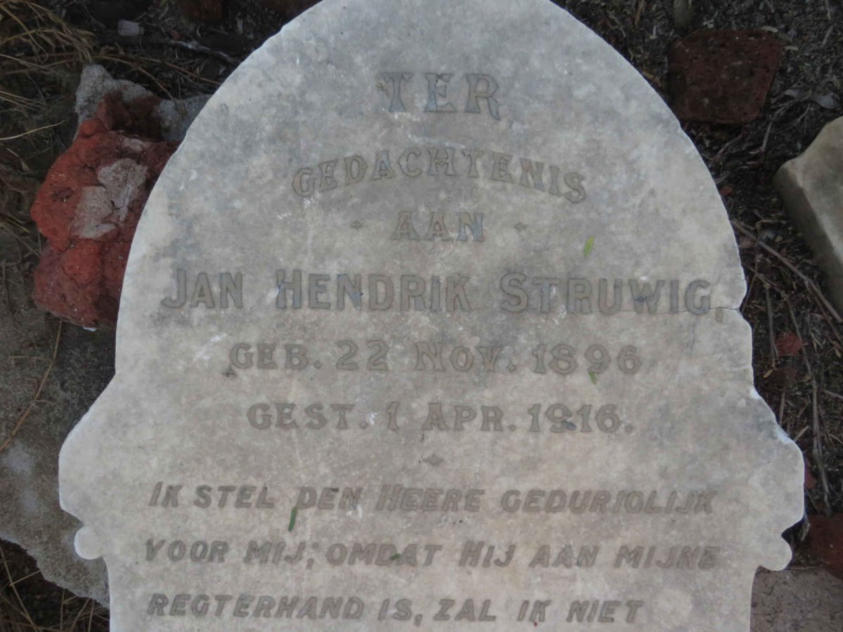 STRUWIG Jan Hendrik 1896-1916