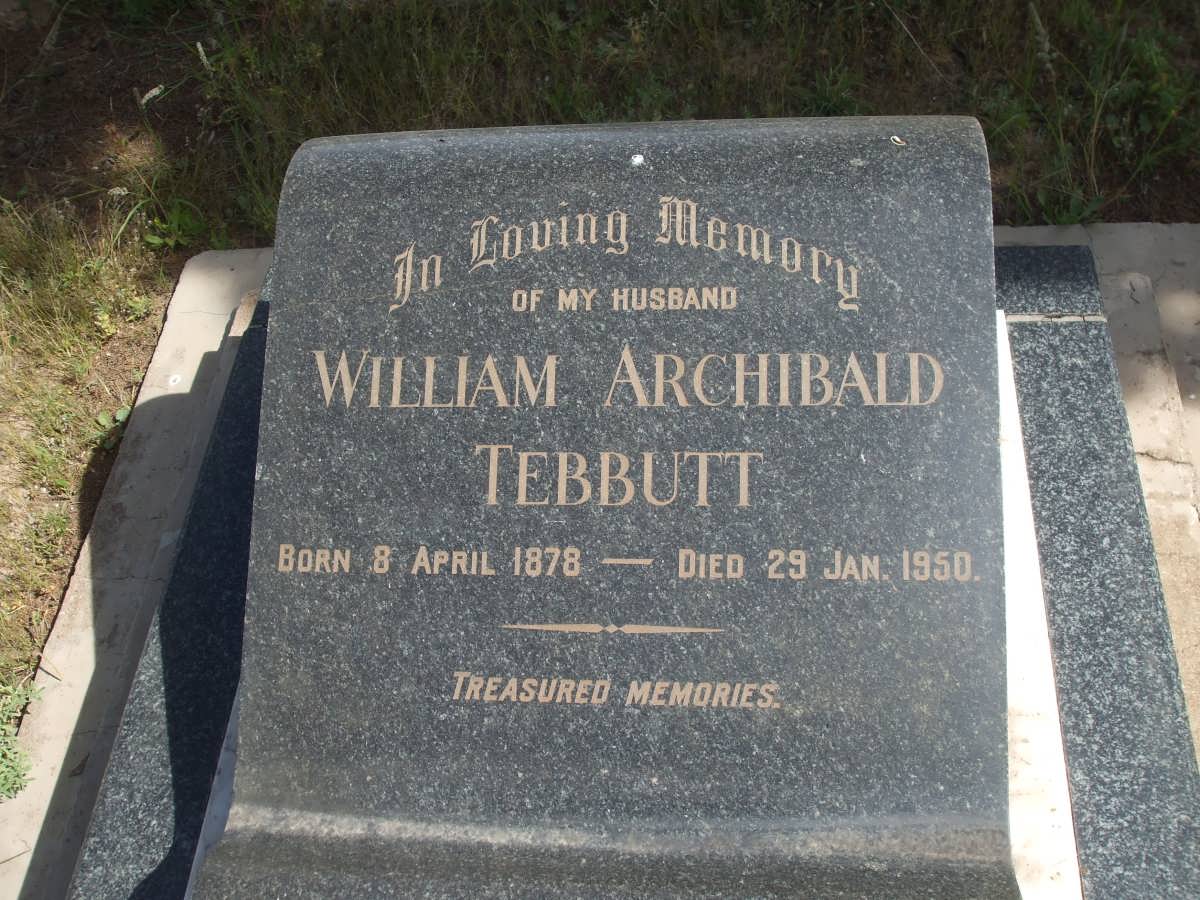 TEBBUTT William Archibald 1878-1950