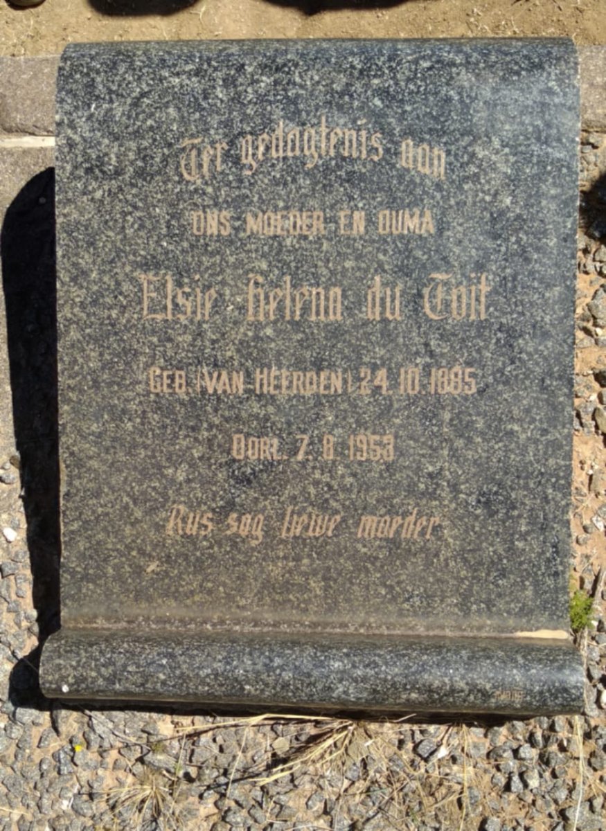 TOIT Elsie Helena, du nee VAN HEERDEN 1885-1953