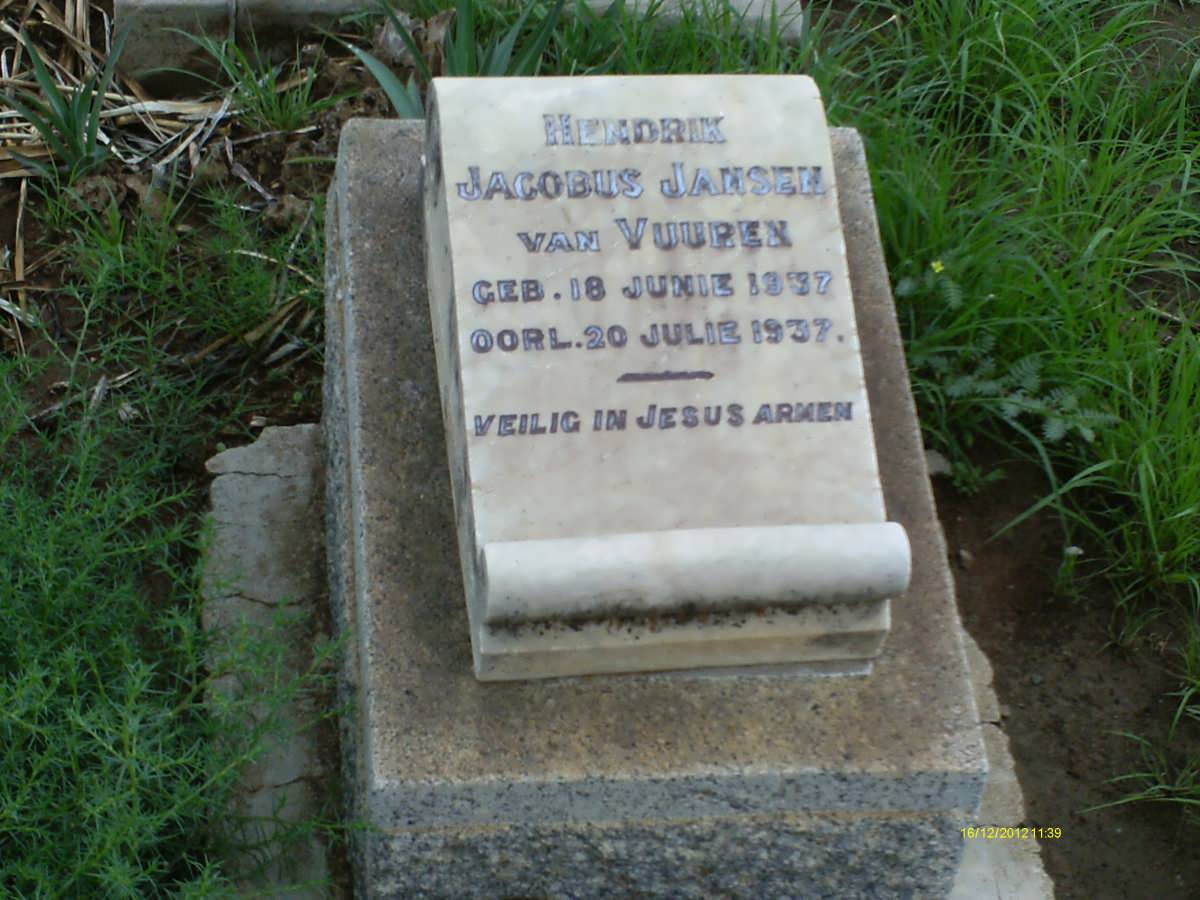 VUUREN Hendrik Jacobus, Jansen van 1937-1937