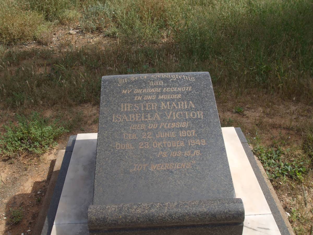 VICTOR Hester Maria Isabella nee DU PLESSIS 1907-1949