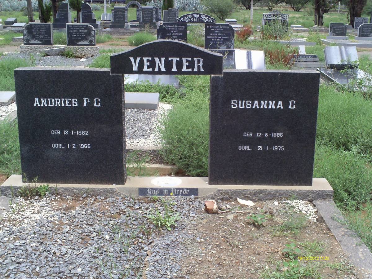 VENTER Andries P.G. 1892-1966 &amp; Susanna C. 1896-1975