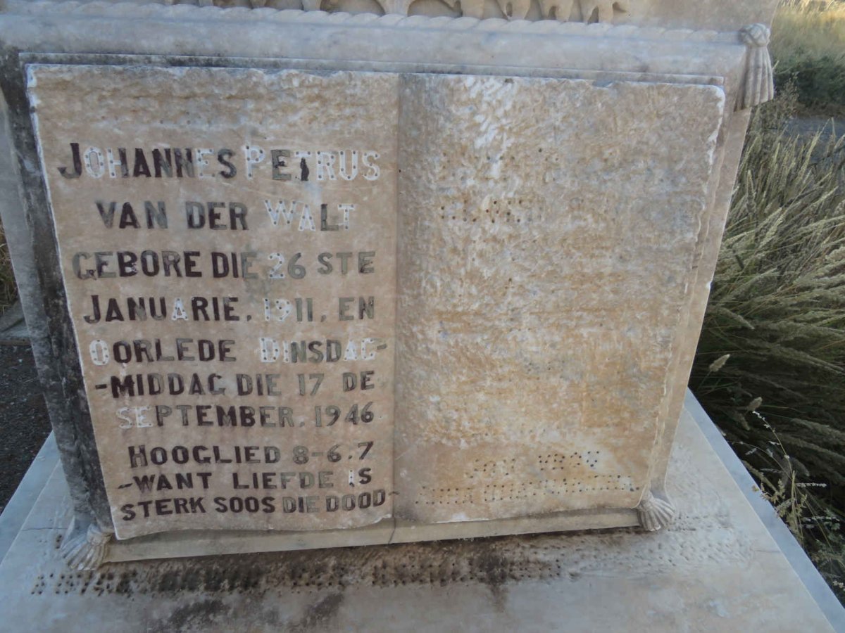 WALT Johannes Petrus, van der 1911-1946