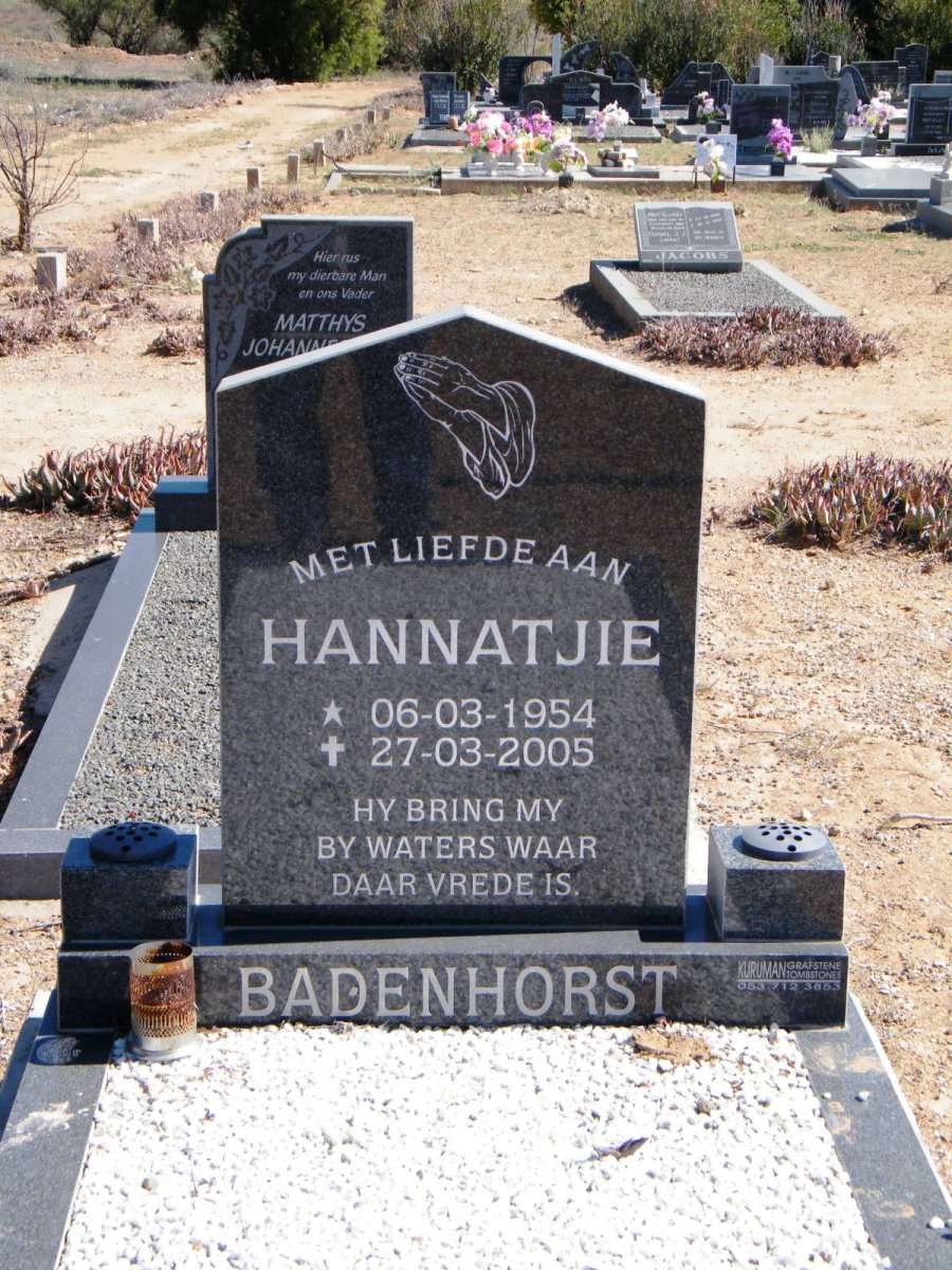 BADENHORST Hannatjie 1954-2005