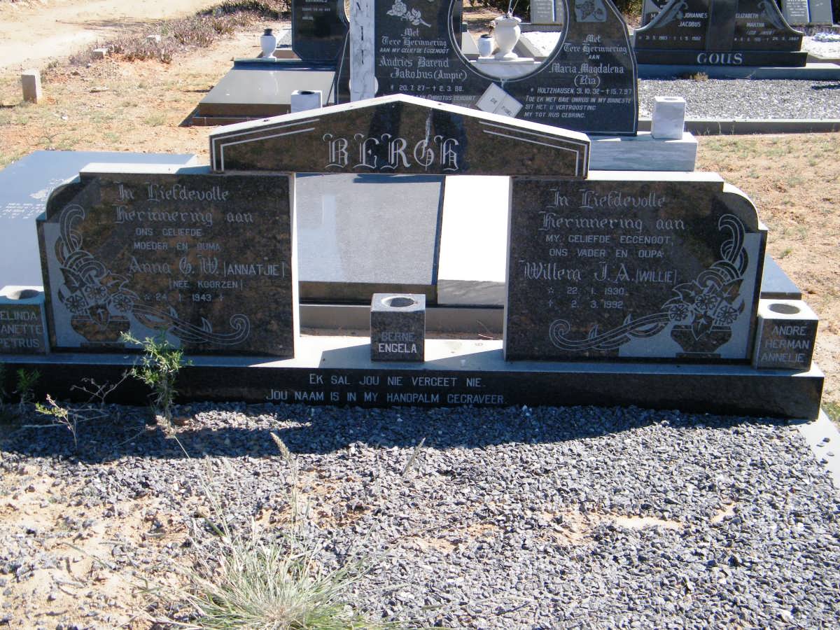 BERGH Willem J.A. 1930-1992 &amp; Anna C. W. KOORZEN 1943-