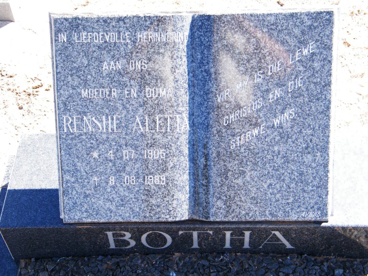 BOTHA Renshe Aletta 1905-1989