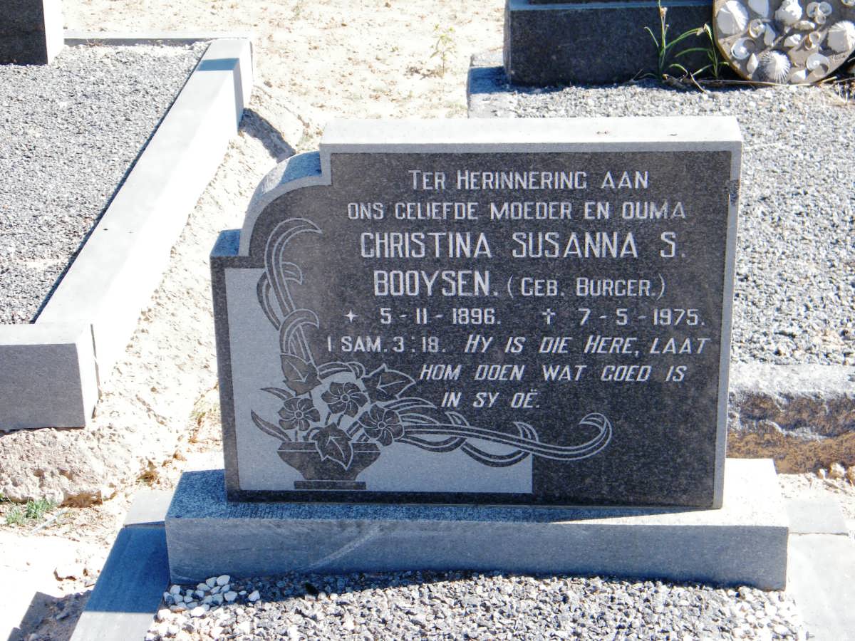 BOOYSEN Christina Susanna S. nee BURGER 1896-1975
