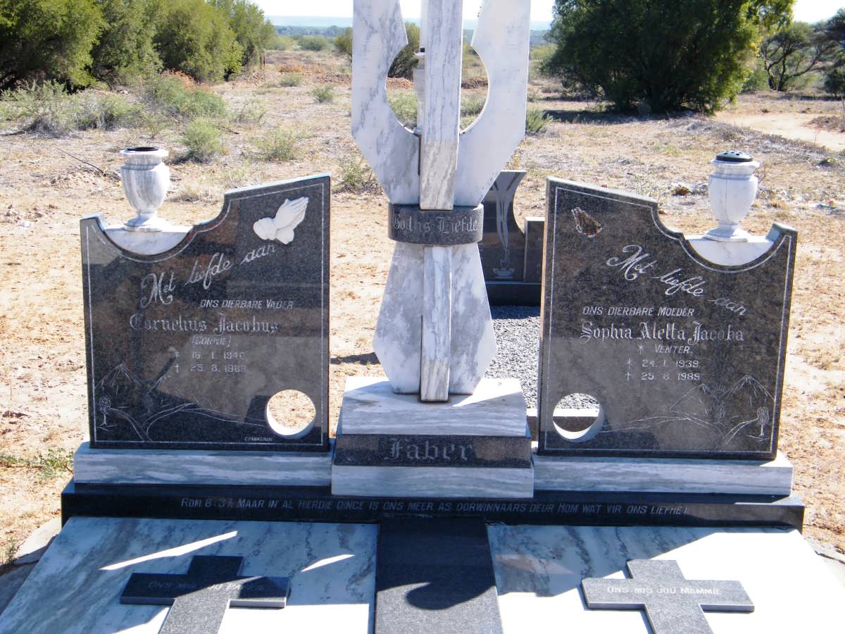 FABER Cornelius Jacobus 1940-1988 &amp; Sophia Metta Jacoba VENTER 1939-1989