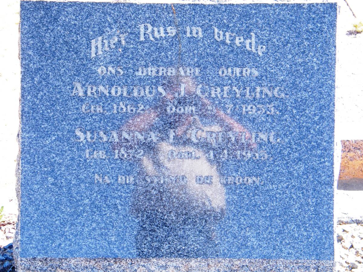 GREYLING Arnoldus Jacobs 1862-1933 &amp; Susanna Elizabeth GELDENHUYS 1877-1935