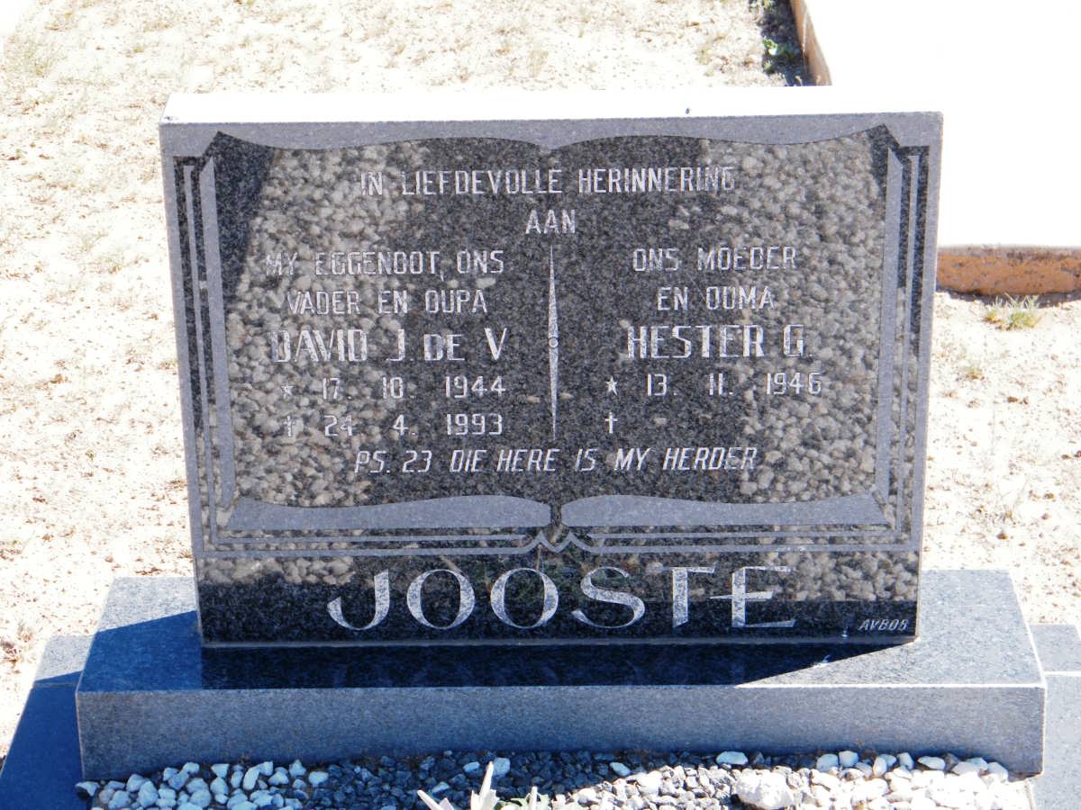 JOOSTE David J. de V. 1944-1993 &amp; Hester G. 1946-