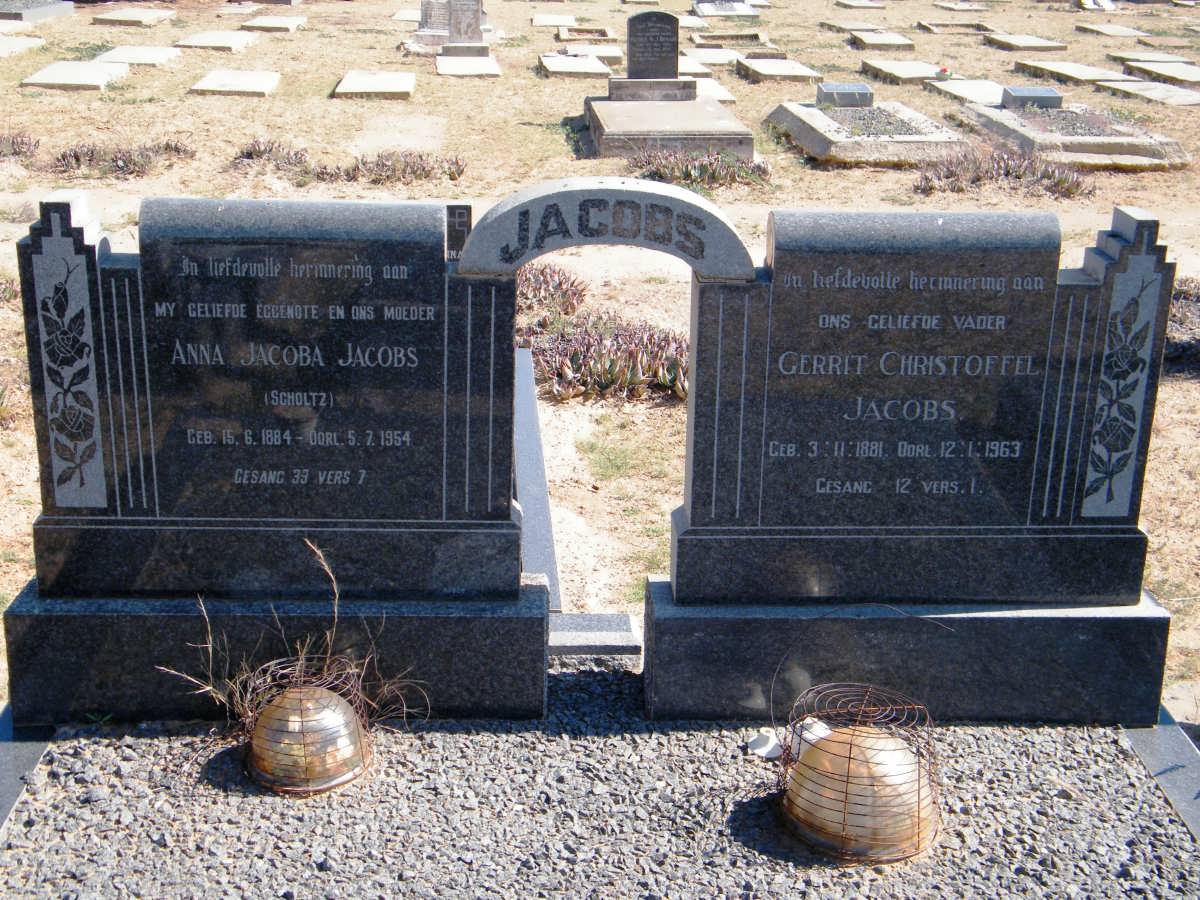 JACOBS Gerrit Christoffel 1881-1963 &amp; Anna Jacoba SCHOLTZ 1884-1954