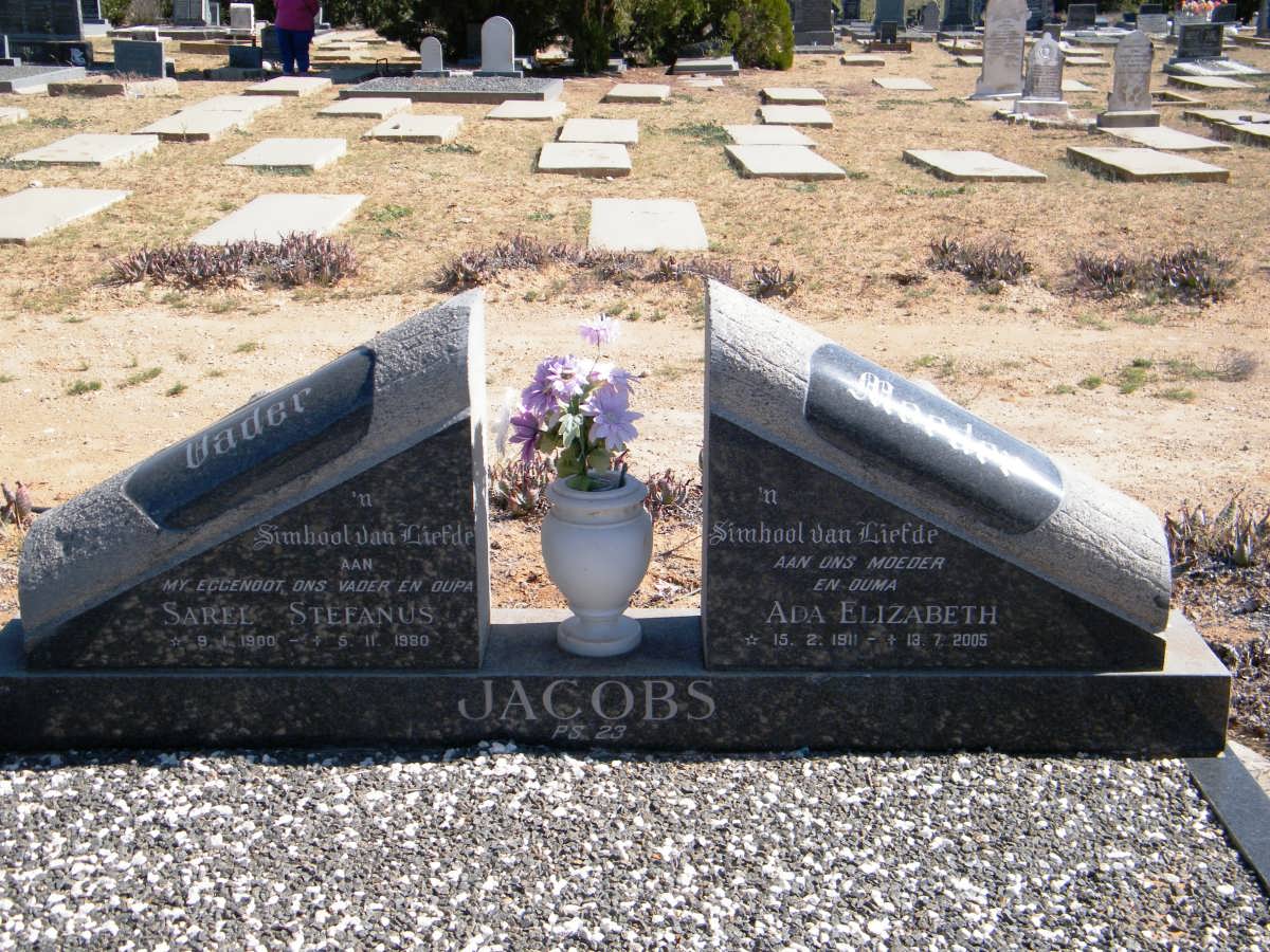 JACOBS Sarel Stefanus 1900-1980 &amp; Ada Elizabeth 1911-2005