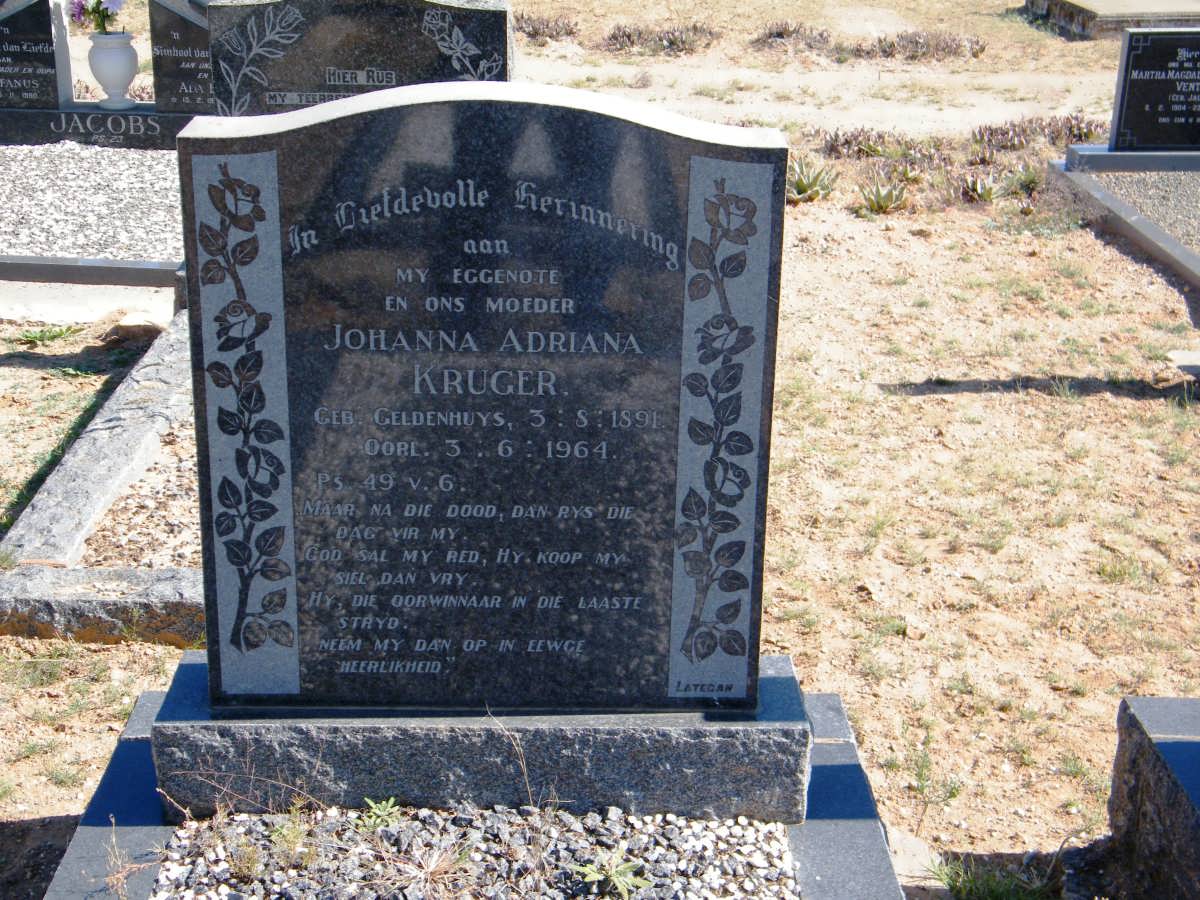 KRUGER Johanna Adriana nee GELDENHUYS 1891-1964