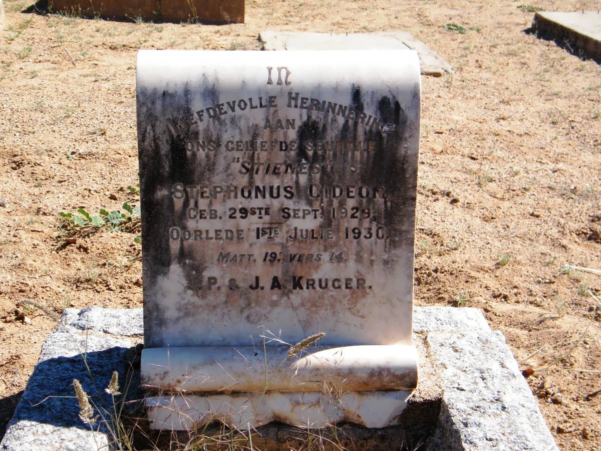 KRUGER Stephonus Gideon 1929-1930