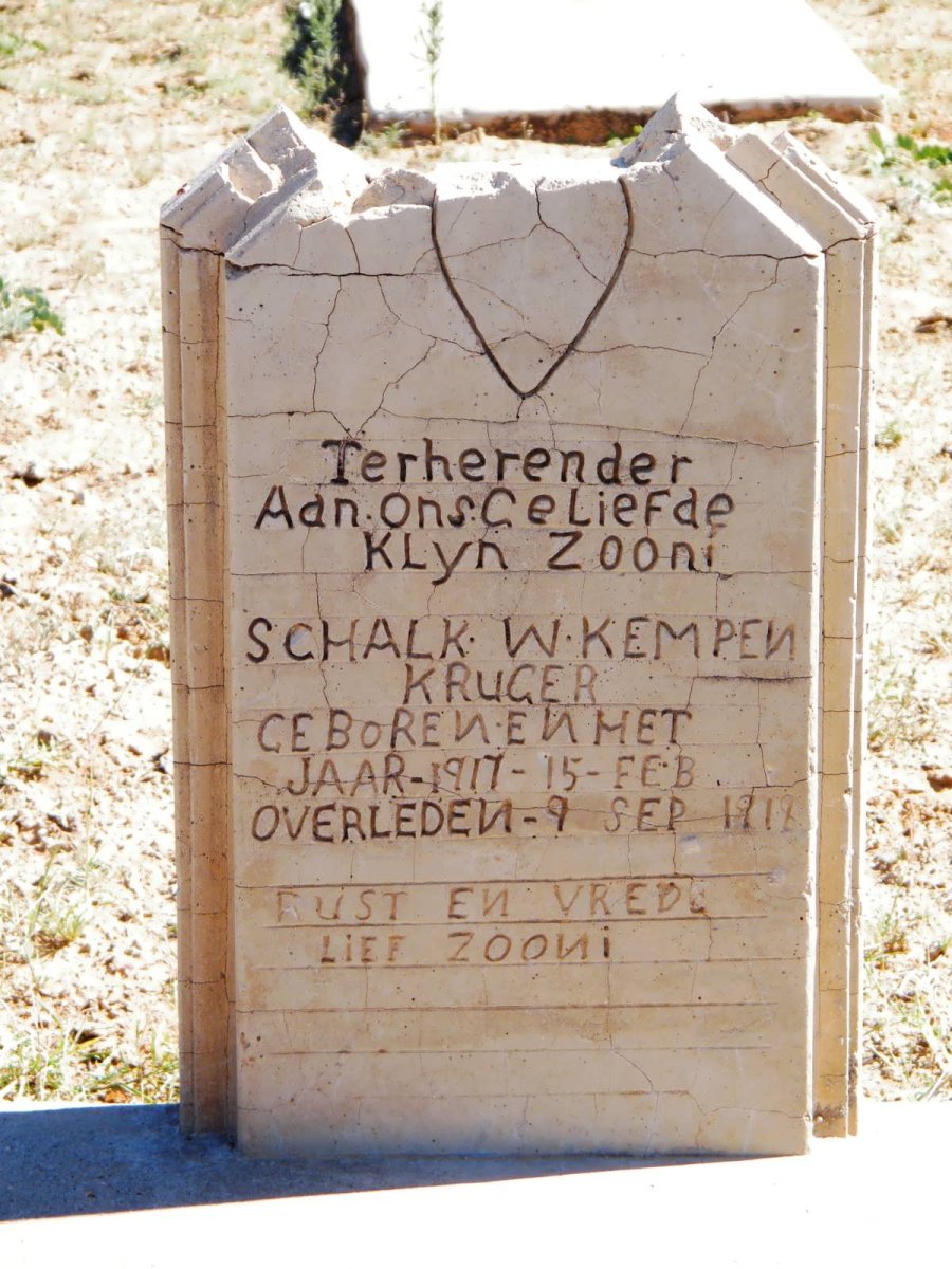 KRUGER Schalk W. Kempen 1917-1919