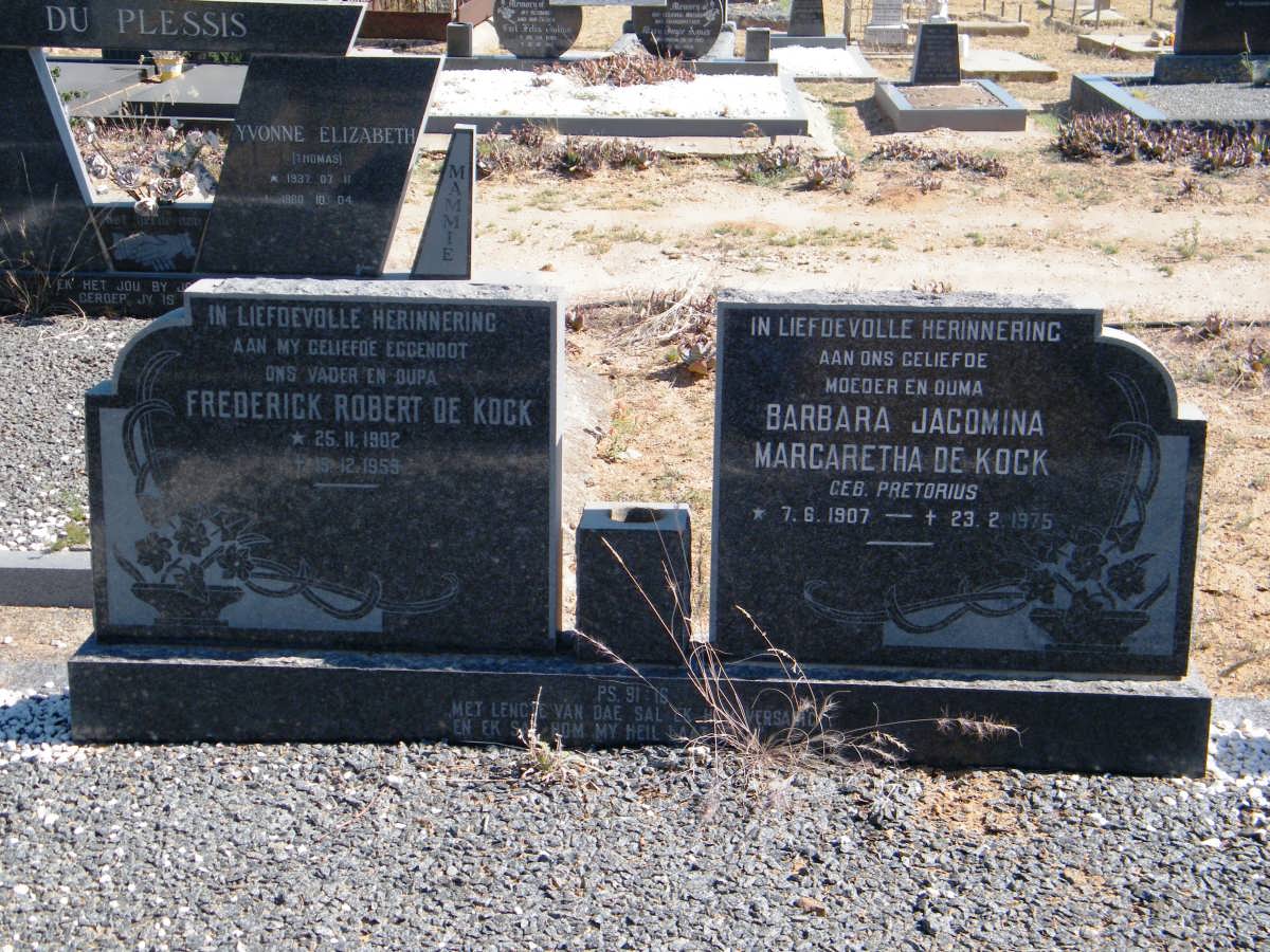 KOCK Frederick Robert, de 1902-1959 &amp; Barbara Jacomina Margaretha PRETORIUS 1907-1975