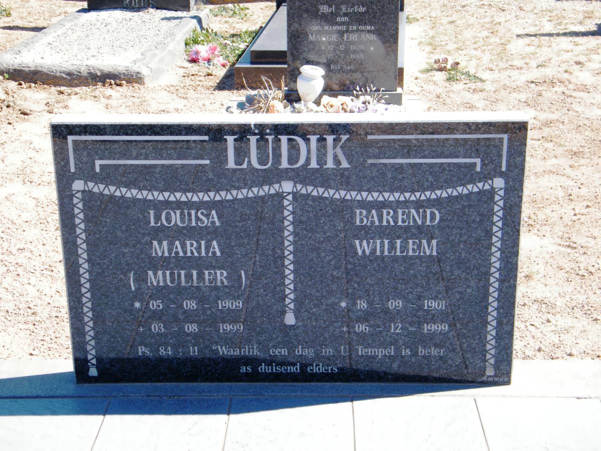 LÜDIK Barend Willem 1901-1999 &amp; Louisa Maria MULLER 1909-1999