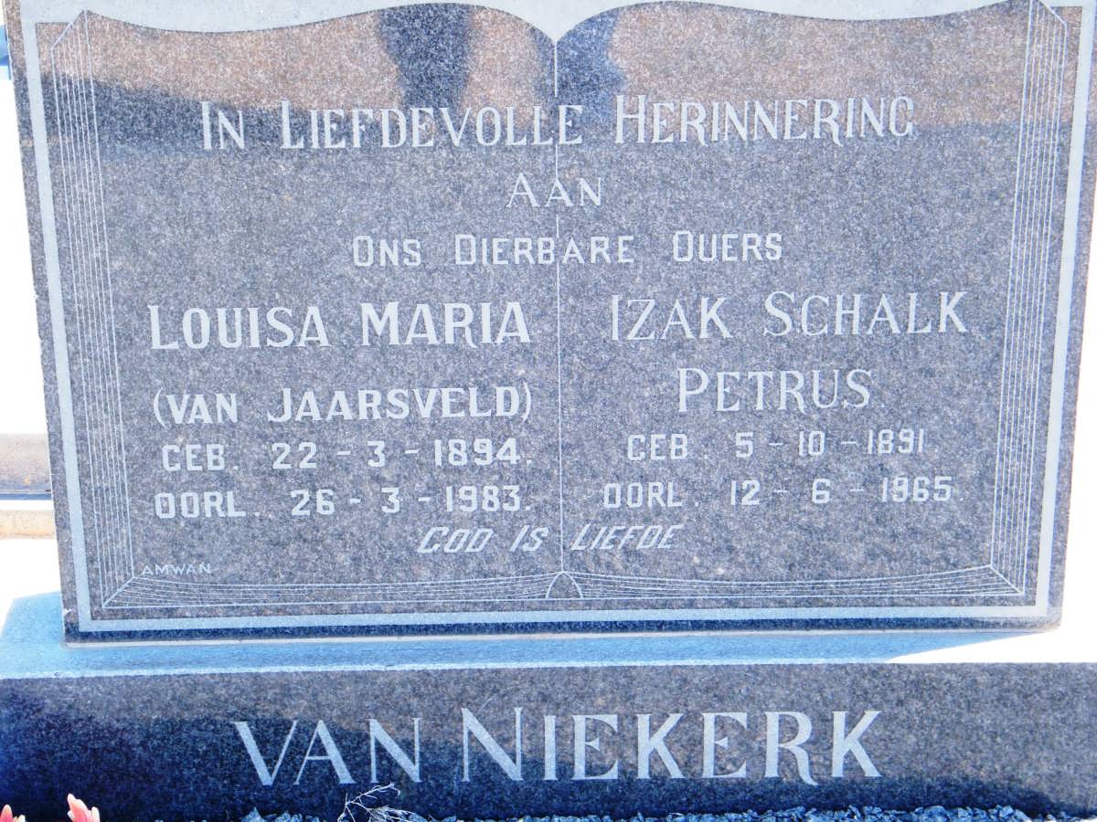 NIEKERK Izak Schalk Petrus, van 1891-1965 &amp; Louise Maria VAN JAARSVELD 1894-1983