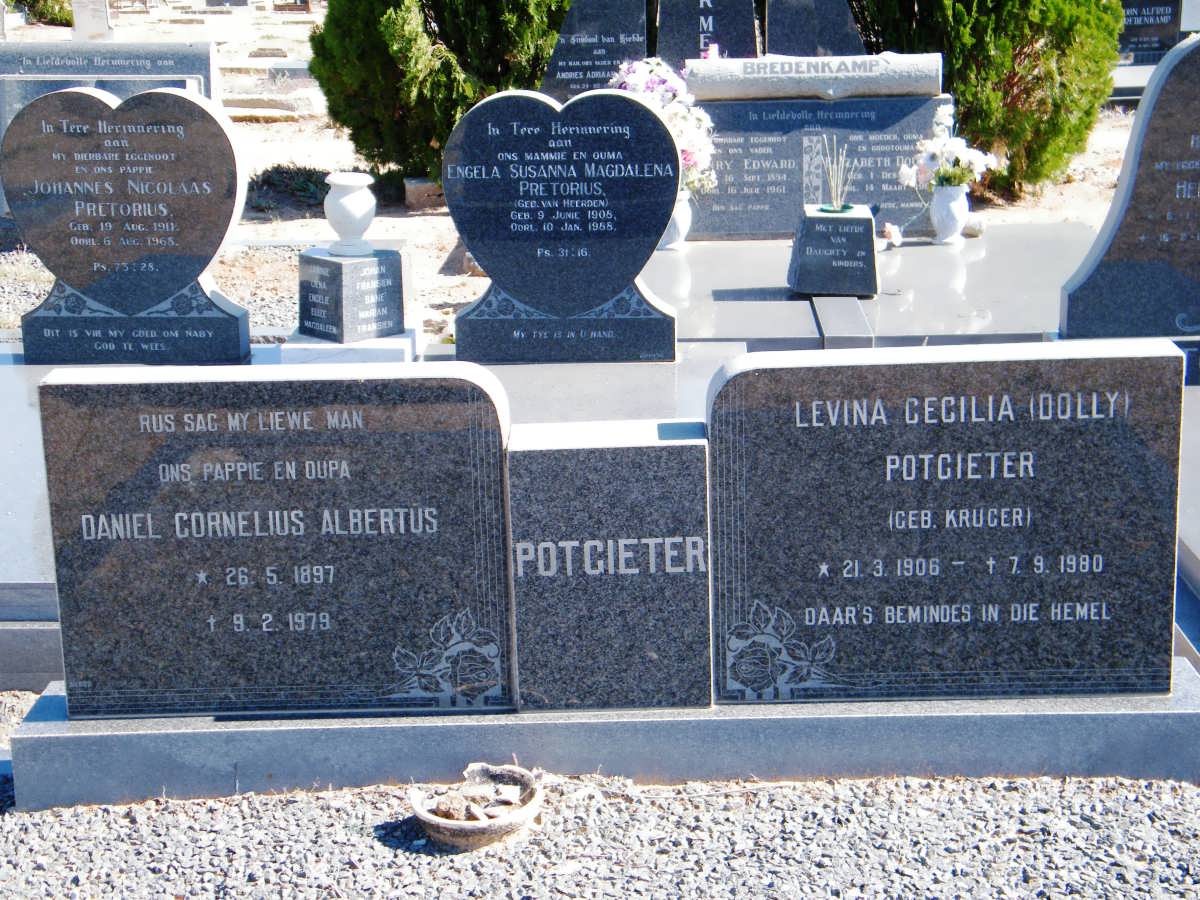 POTGIETER Daniel Cornelius Albertus 1897-1979 &amp; Levina Cecilia KRUGER 1906-1980