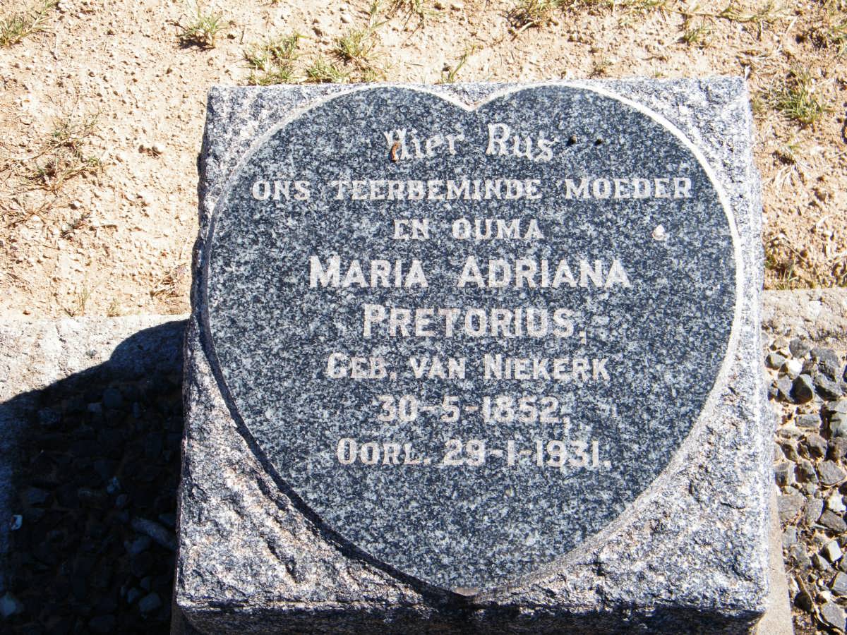 PRETORIUS Maria Adriana nee VAN NIEKERK 1852-1931