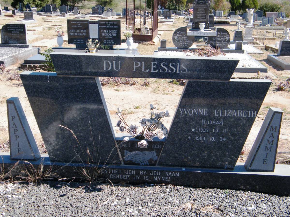 PLESSIS Yvonne Elizabeth, du nee THOMAS 1937-1980