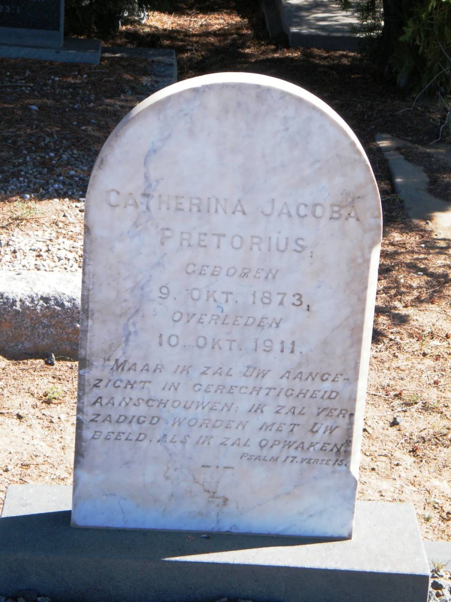 PRETORIUS Catherina Jacoba 1873-1911 :: PRETORIUS Jan Antoni 1910-1910