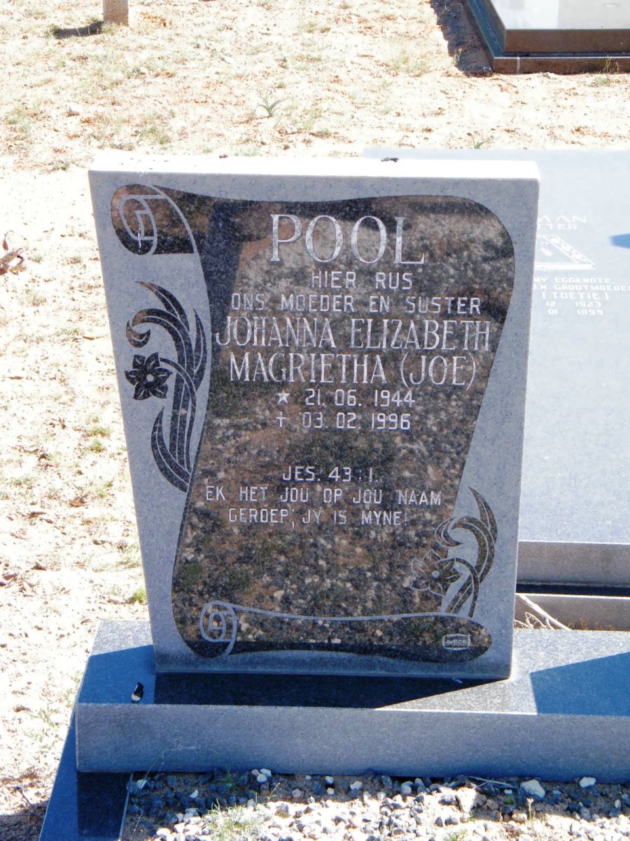 POOL Johanna Elizabeth Magrietha 1944-1996