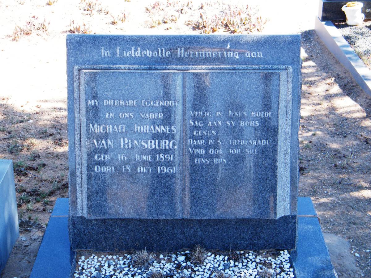 RENSBURG Michael Johannes, van 1891-1961