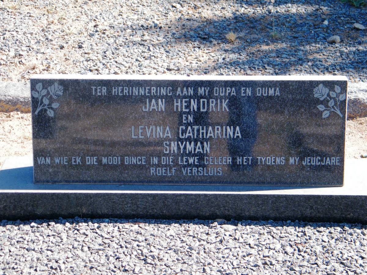 SNYMAN Jan Hendrik &amp; Levina Catharina
