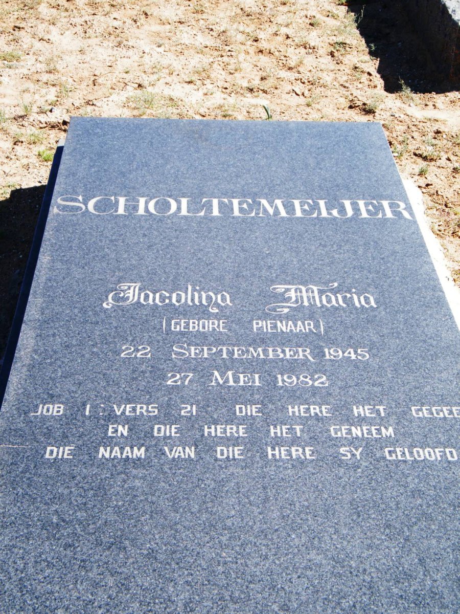 SCHOLTEMEIJER Jacolina Maria nee PIENAAR 1945-1982