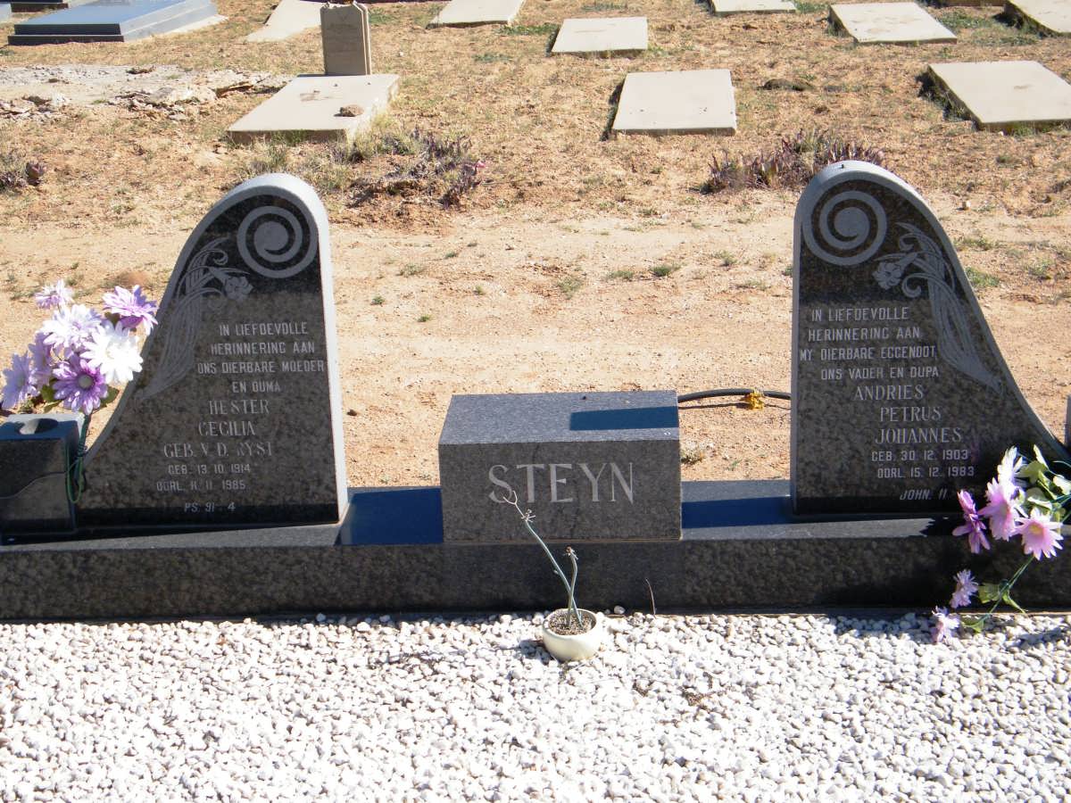 STEYN Andries Petrus Johannes 1903-1983 &amp; Hester Cecilia V.D. RYST 1914-1985