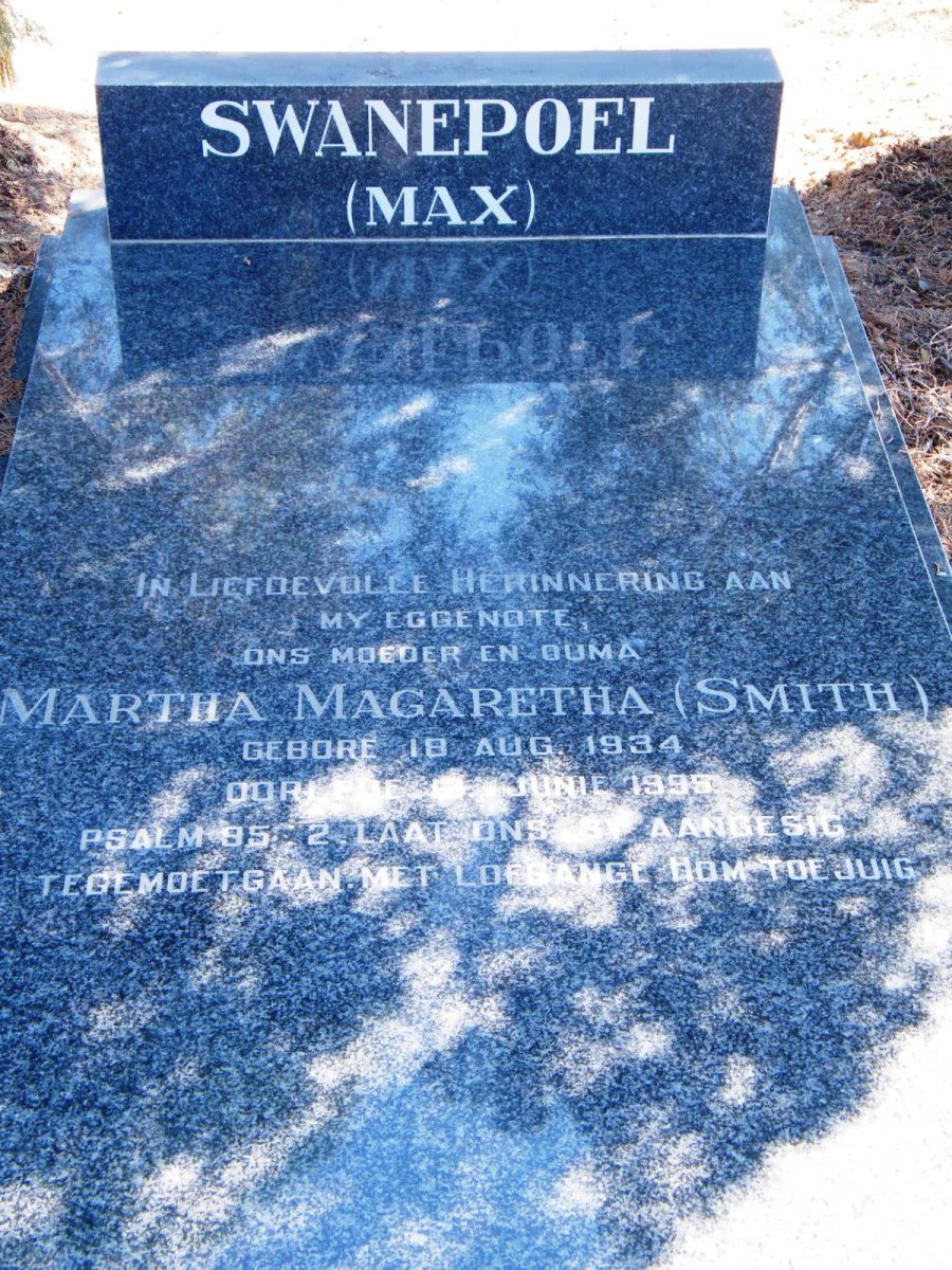 SWANEPOEL Martha Magaretha nee SMITH 1934-199?
