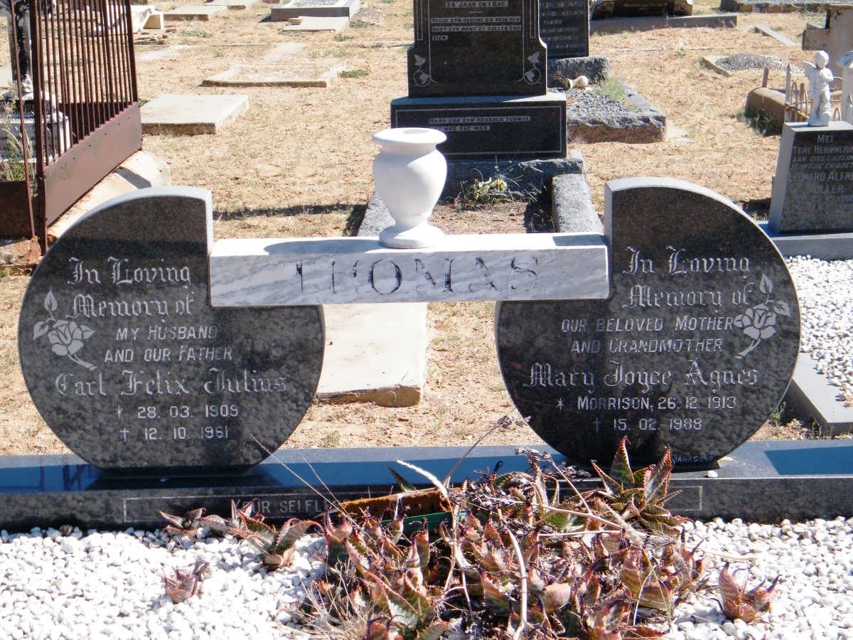 THOMAS Carl Felix Julius 1909-1961 &amp; Mary Joyce Agnes MORRISON 1913-1988