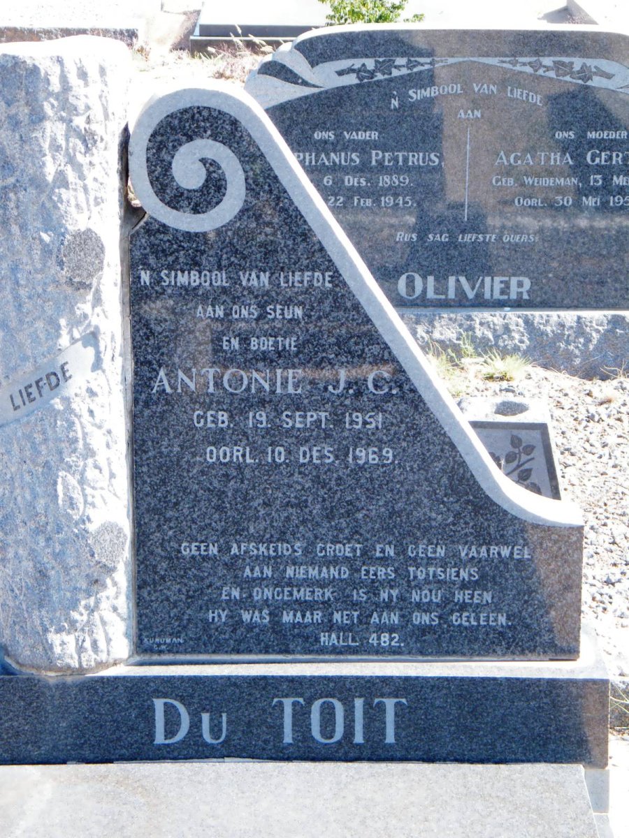 TOIT Antonie J.C., du 1951-1969