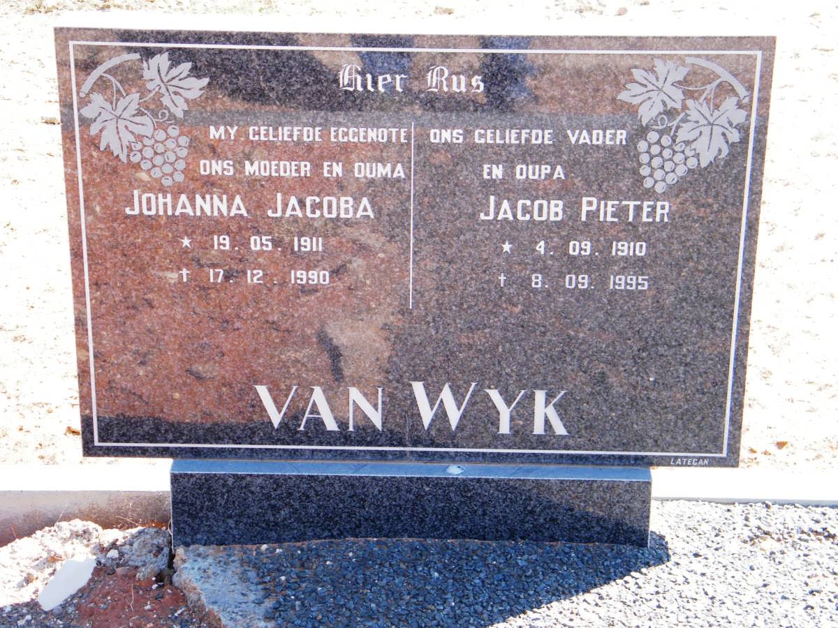 WYK Jacob Pieter, van 1910-1995 &amp; Johanna Jacoba 1911-1990