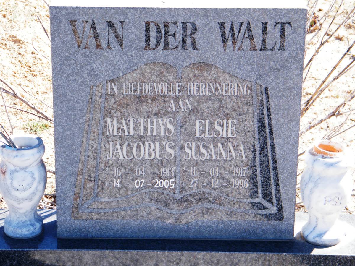 WALT Matthys Jacobus, van der 1913-2005 &amp; Elsie Susanna 1917-1996
