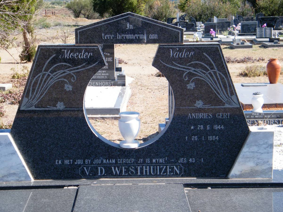 WESTHUIZEN Andries Gert, v.d. 1944-1984