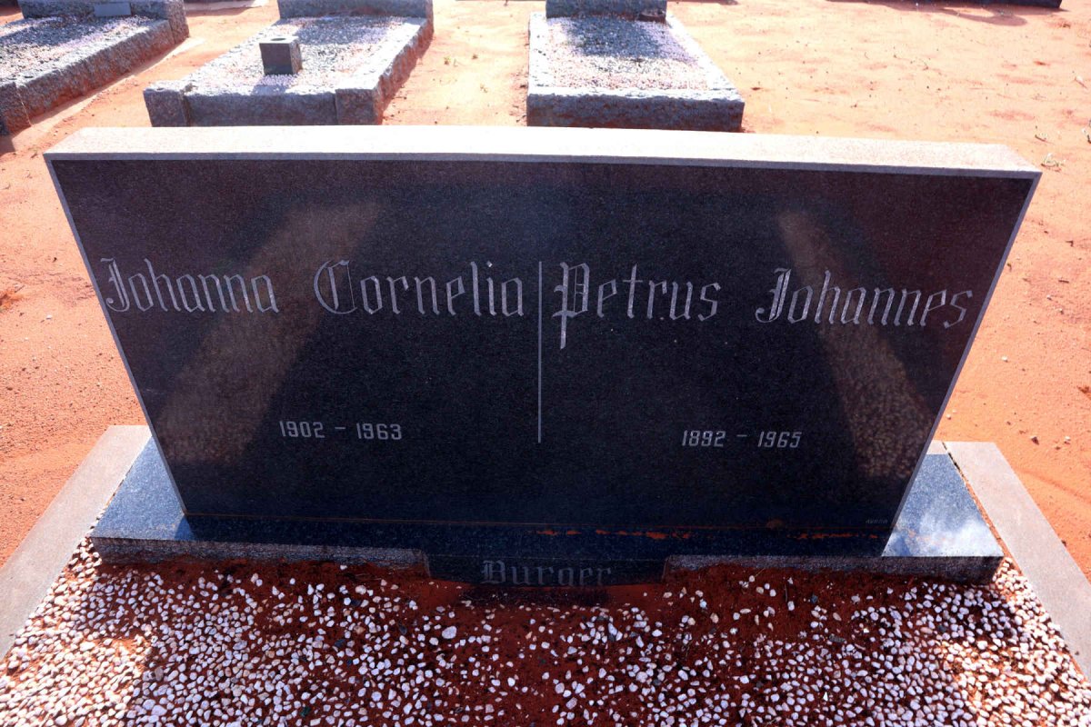 BURGER Petrus Johannes 1892-1965 & Johanna Cornelia 1902-1963