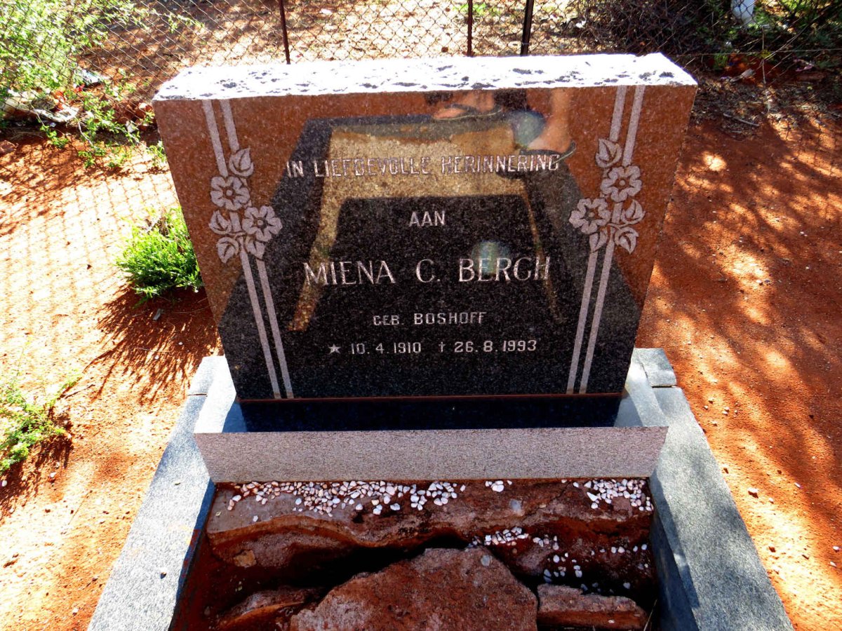 BERGH Miena C. nee BOSHOFF 1910-1993