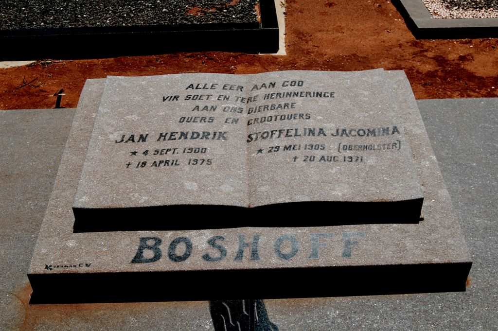 BOSHOFF Jan Hendrik 1900-1975 &amp; Stoffelina Jacomina OBERHOLSTER 1905-1971