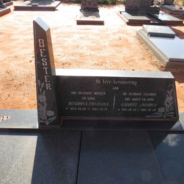 BESTER Gabriel Jacobus 1903-1983 & Hendrina Francina 1904-1984 