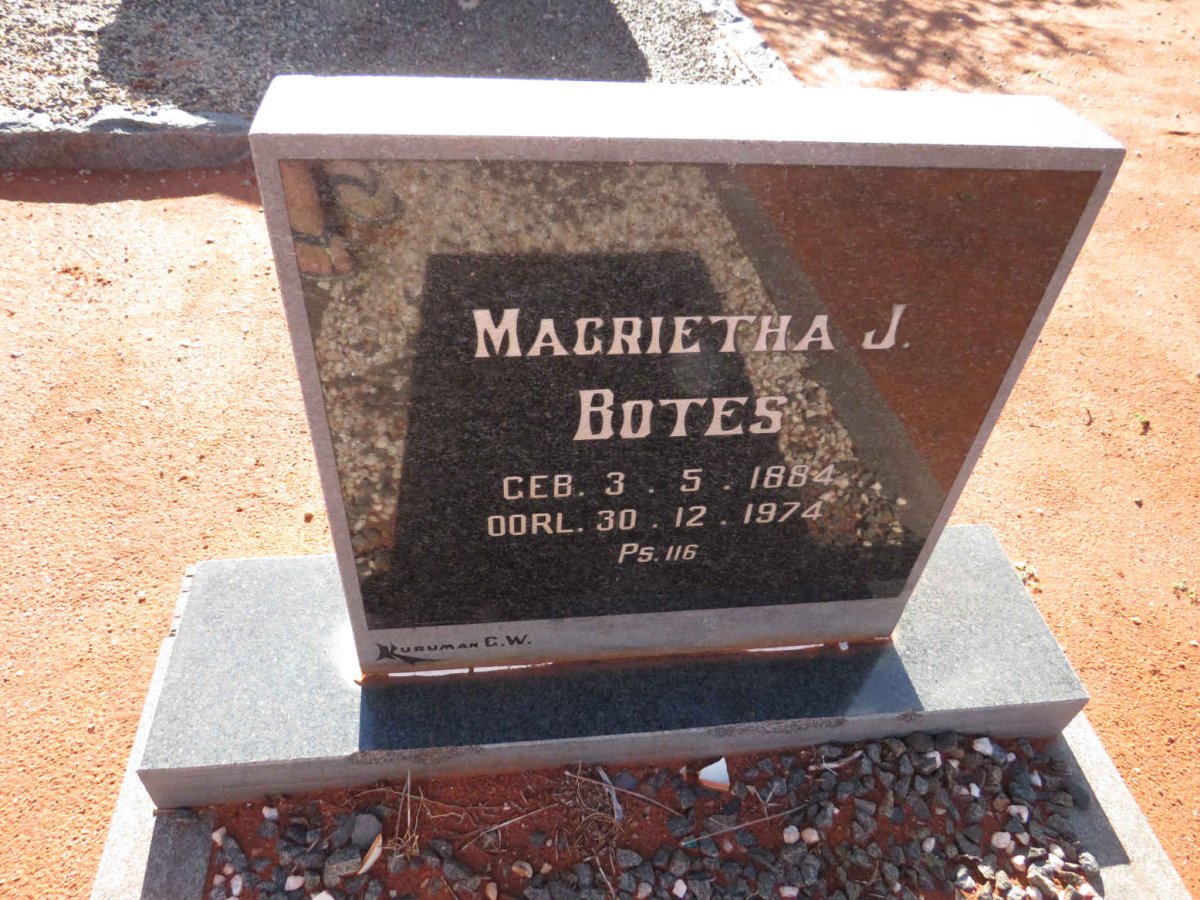 BOTES Magrietha J. 1884-1974