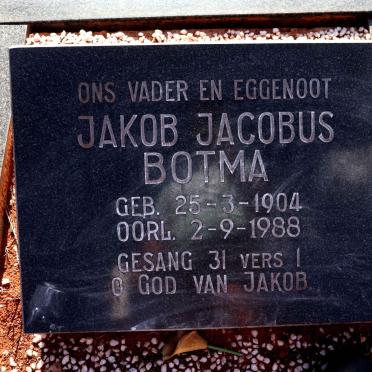 BOTMA Jakob Jacobus 1904-1988
