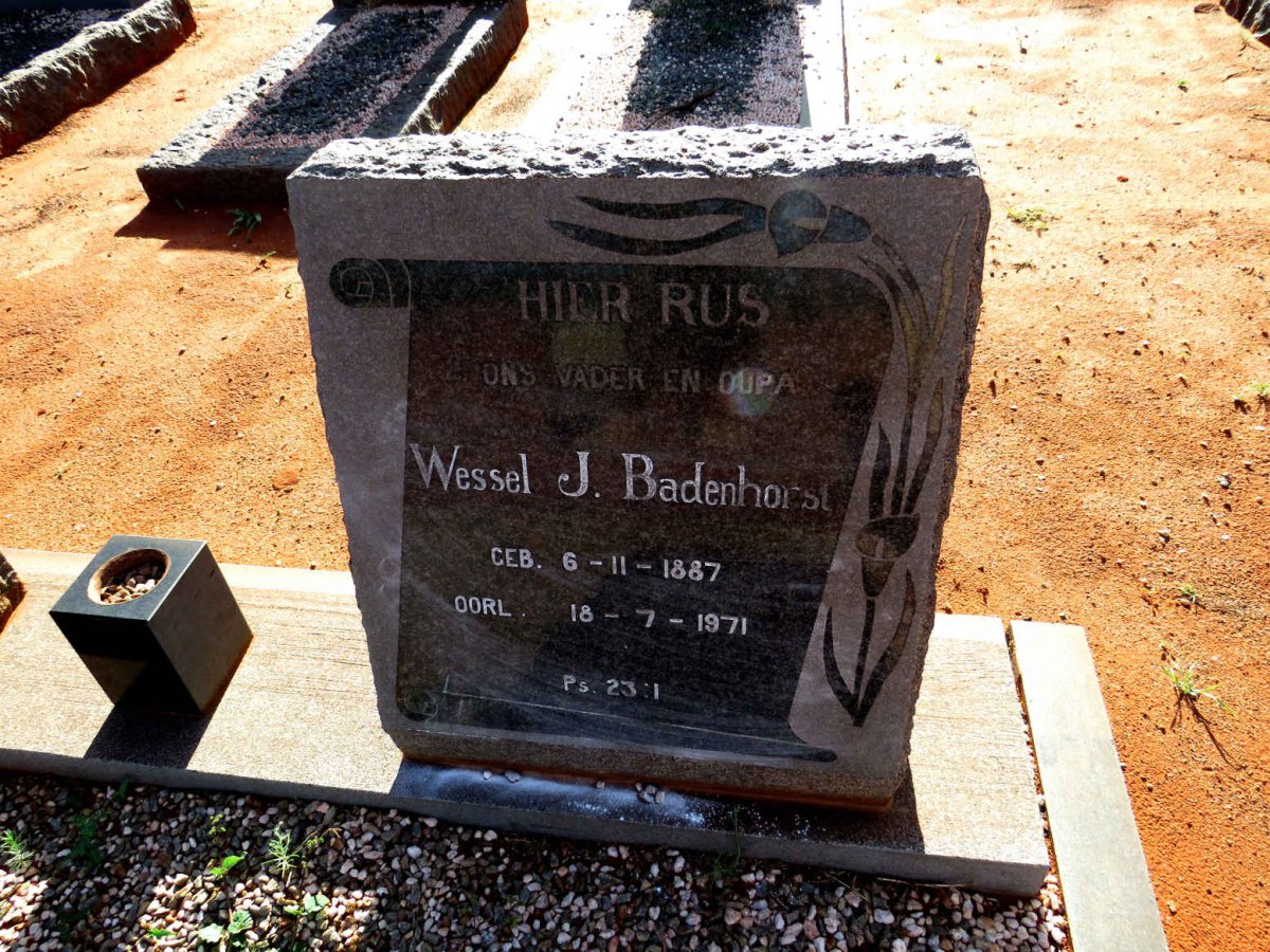 BADENHORST Wessel J. 1887-1971 & Elizabeth M. v.d. MERWE 1887-1959 _1