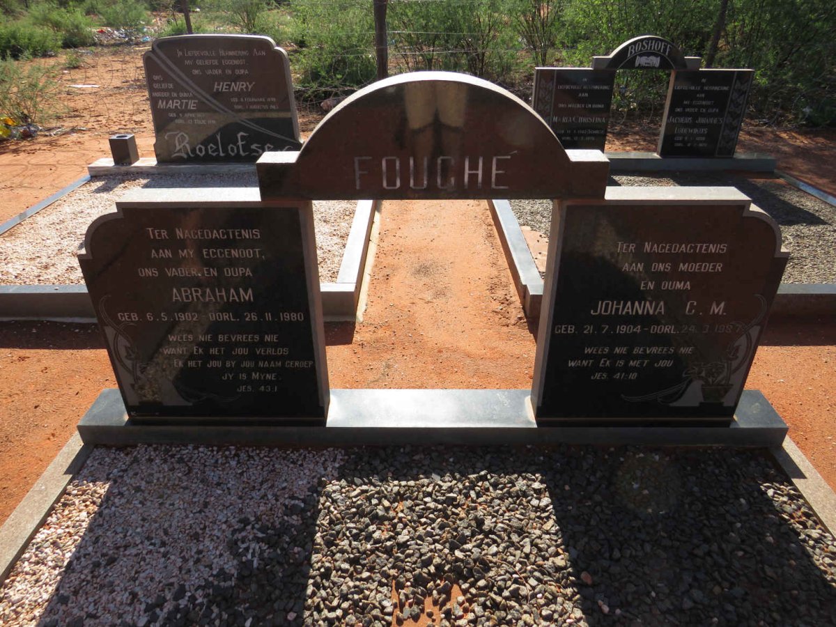 FOUCHE Abraham 1902-1980 & Johanna C.M. 1904-1987 