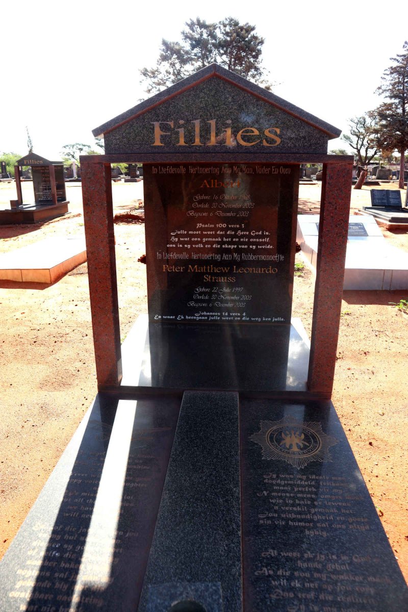 FILLIES Albert 1968-2003 :: FILLIES Peter Matthew Leonardo Strauss 1997-2003 _1