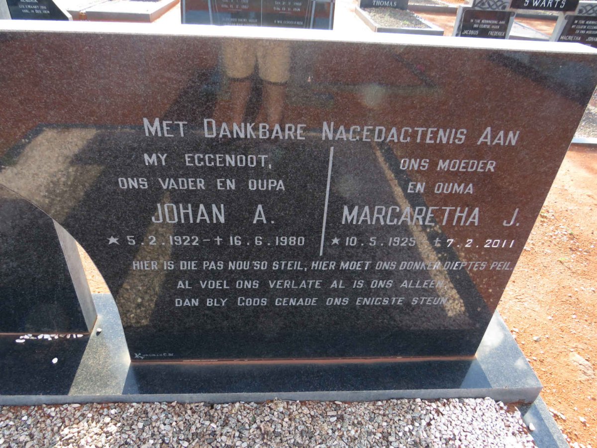 FOUCHE Johan A. 1922-1980 & Margaretha J. 1925-2011 _2