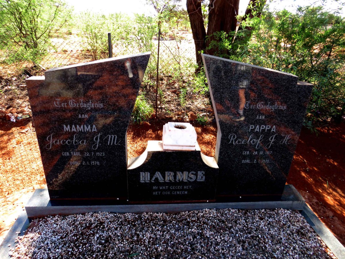HARMSE Roelof J.H. 1917-1970 & Jacoba J.M. FAUL 1923-1970 
