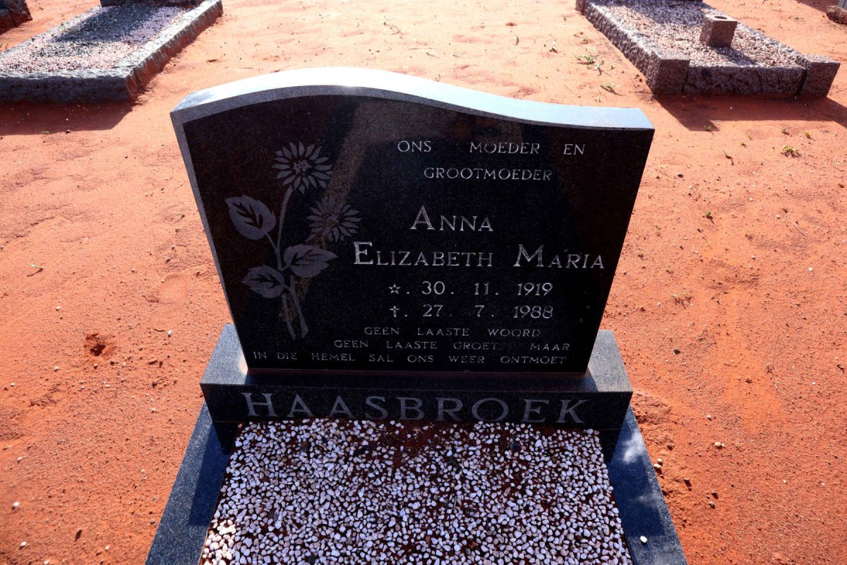 HAASBROEK Anna Elizabeth Maria 1919-1988