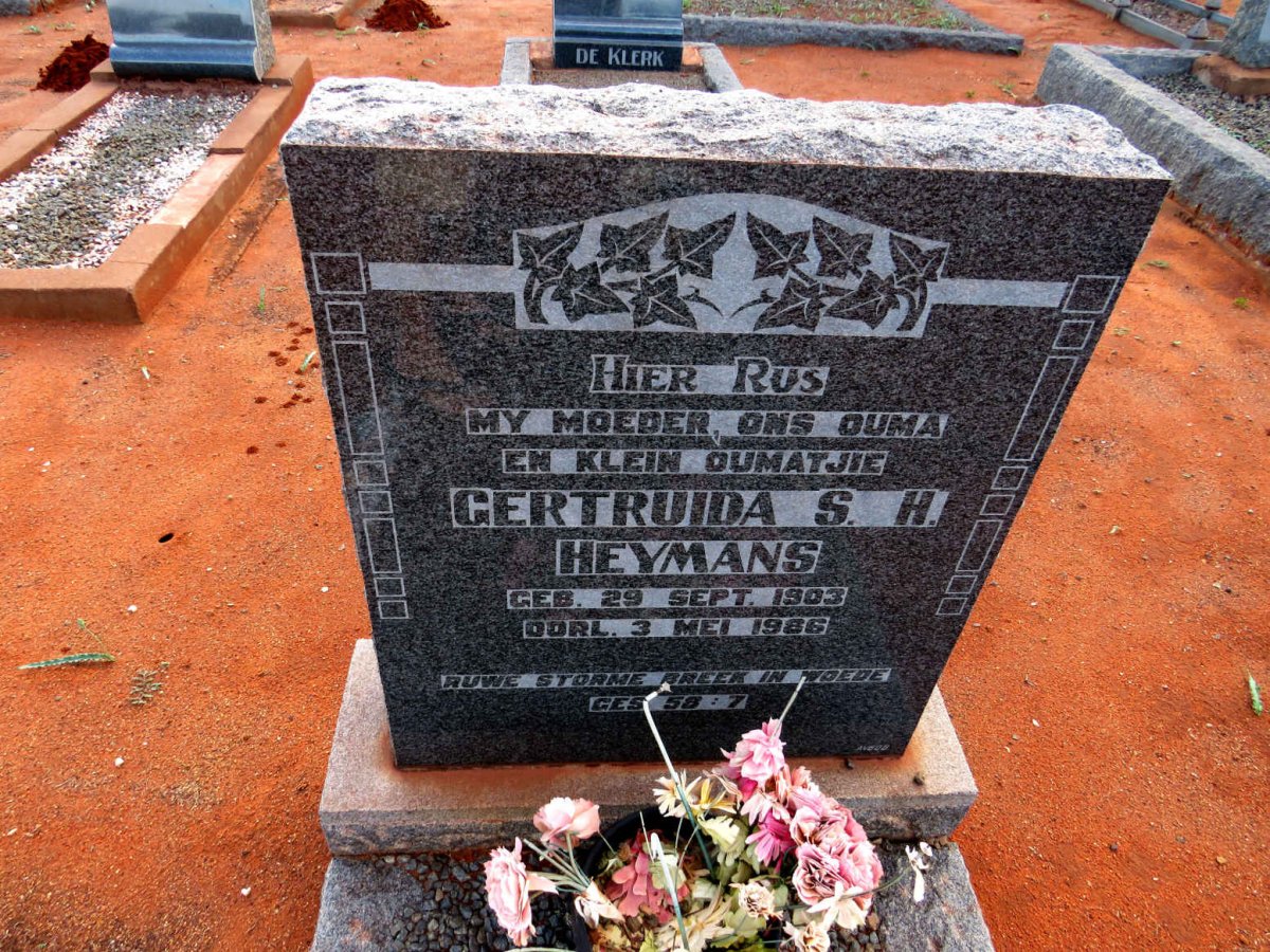 HEYMANS Gertruida S.H. 1903-1986